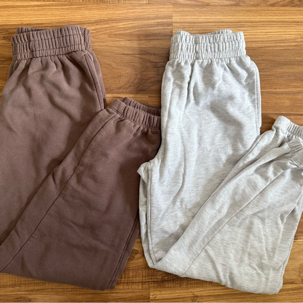 Garage Kids Sweatpants Duo - Brown & Light Gray